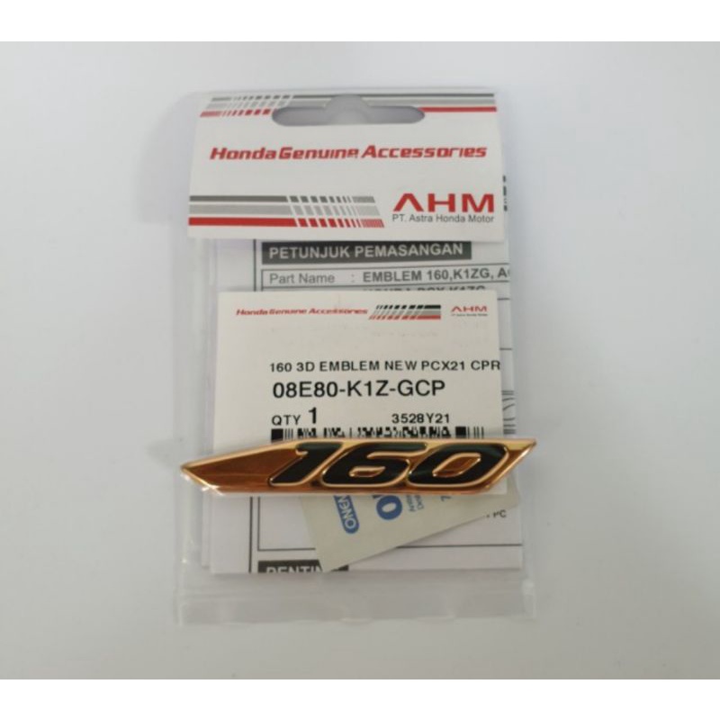Emblem 160 PCX 160 GOLD Color Original Honda | Shopee Malaysia