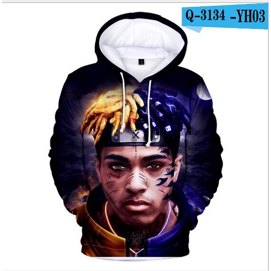 Full size spot 3D Hip Hop Rapper Zanger Xxxtentacion Hoodie