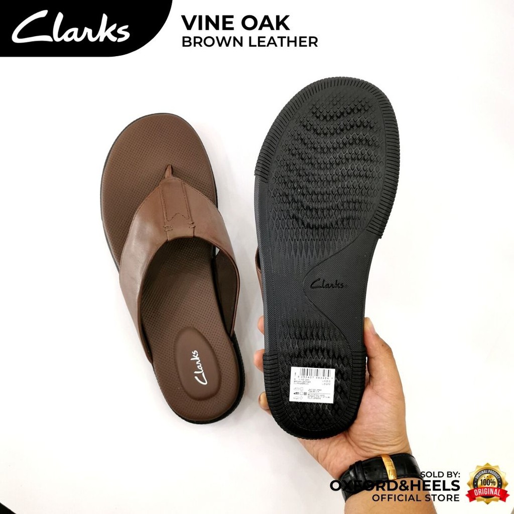 Vine Oak Black Brown Leather Men Cushion Soft Slip On Sandal Kulit Lembut Selesa Lelaki Original Shopee Malaysia