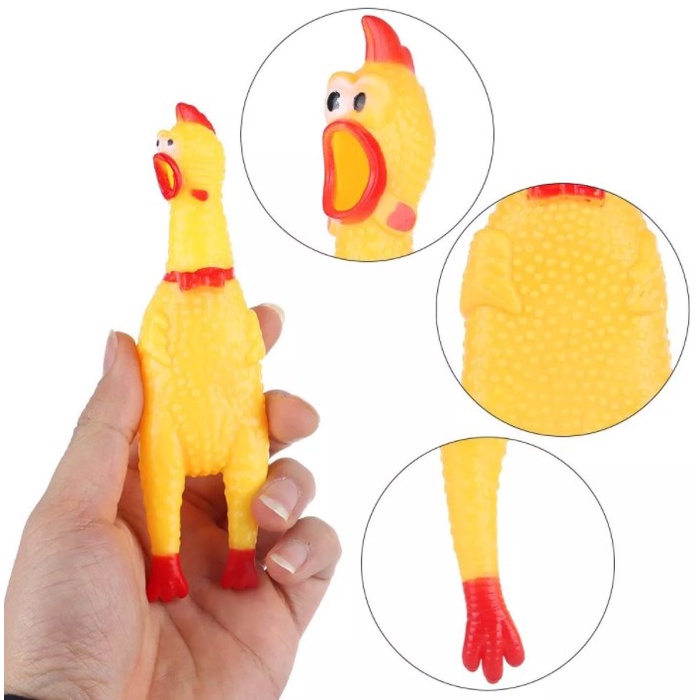 MINI Screaming Rubber Chicken Shrilling Chicken Mainan Ayam Menjerit ...