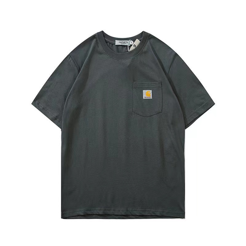 Carhartt Pocket Tees K87 Gold Logo Embroidered Crew Neck Short Sleeves ...