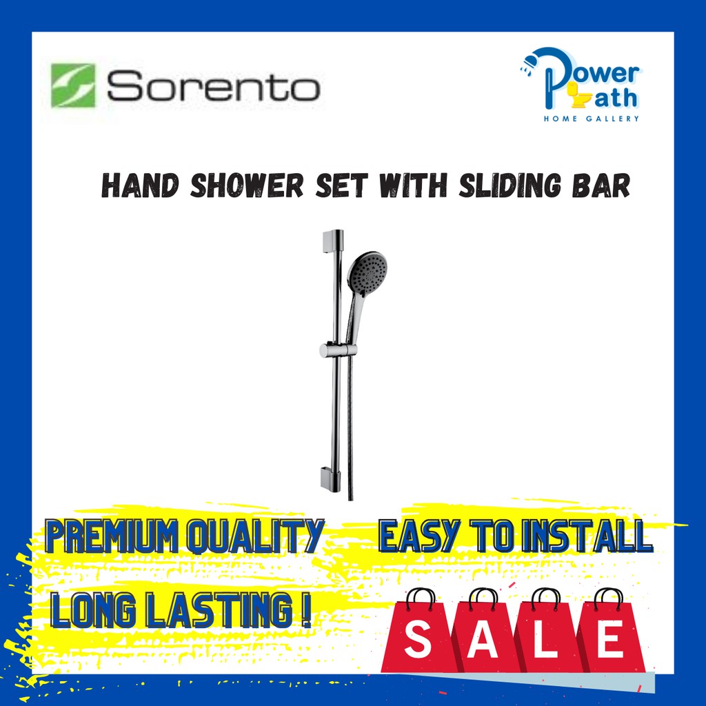 Sorento Bathroom Sliding Bar Shower Set With 3 Function Hand Shower & 1.5m Flexible Hose