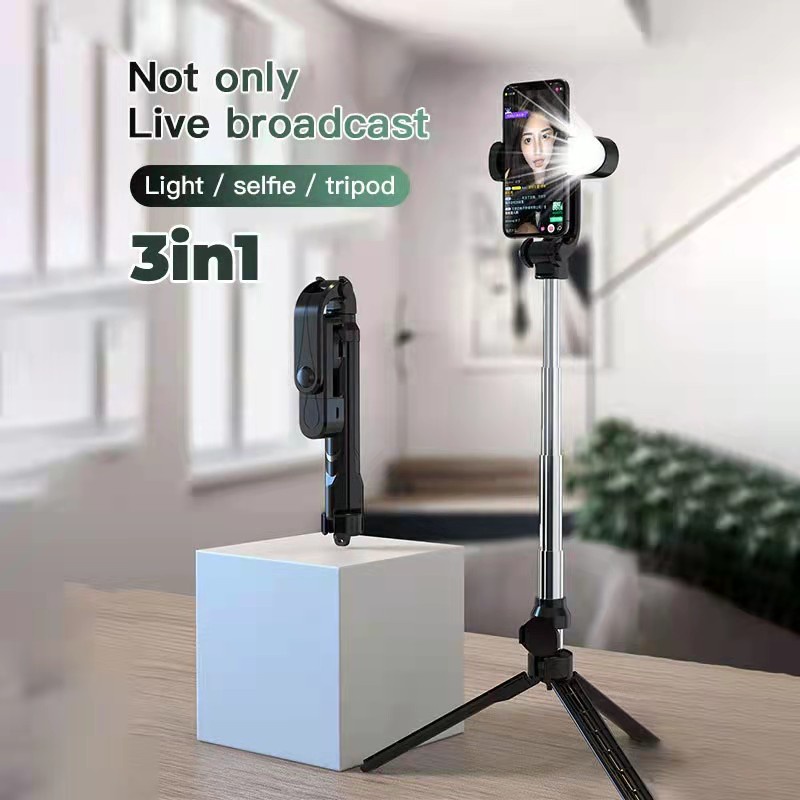 3in1 Monopod Tripod Selfie Stick Stand with LED Light | Wireless Tripod ...