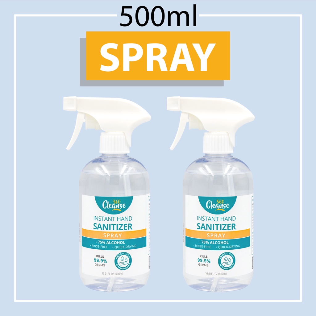 Cleanse360 Hand Sanitizer 75% Ethanol Alcohol [Liquid/Spray - 500ml ...