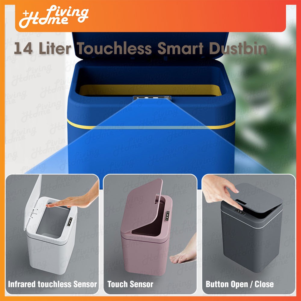 14L Automatic Touchless Infrared Motion Smart Sensor Plastic Dustbin