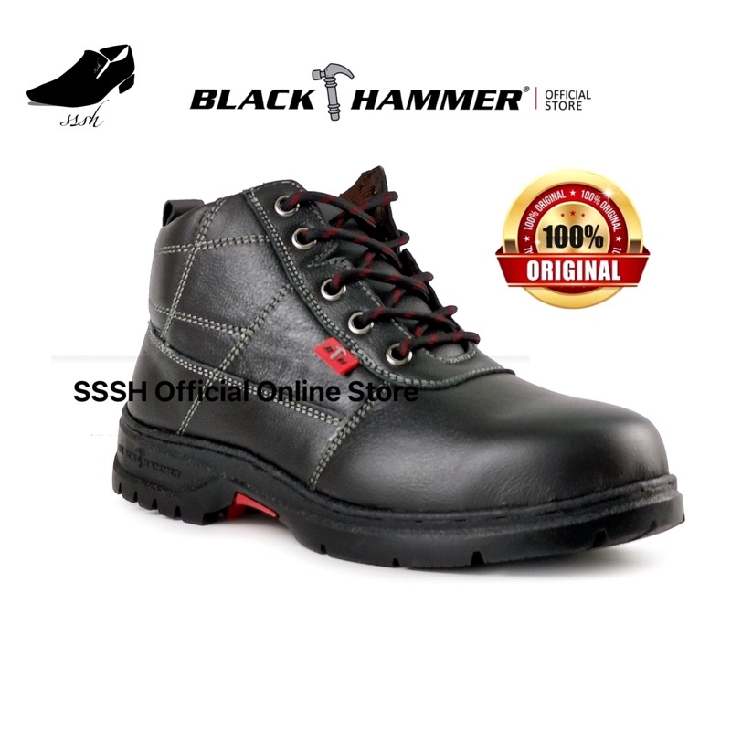 ORIGINAL Black Hammer Women Mid Cut with Shoelace Safety Shoes BH 3888 Kasut safety perempuan Shopee Malaysia