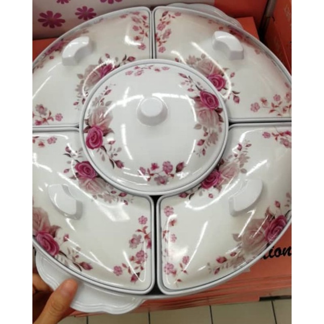 barang raya melamine party serving set party serving tray buffet set ...