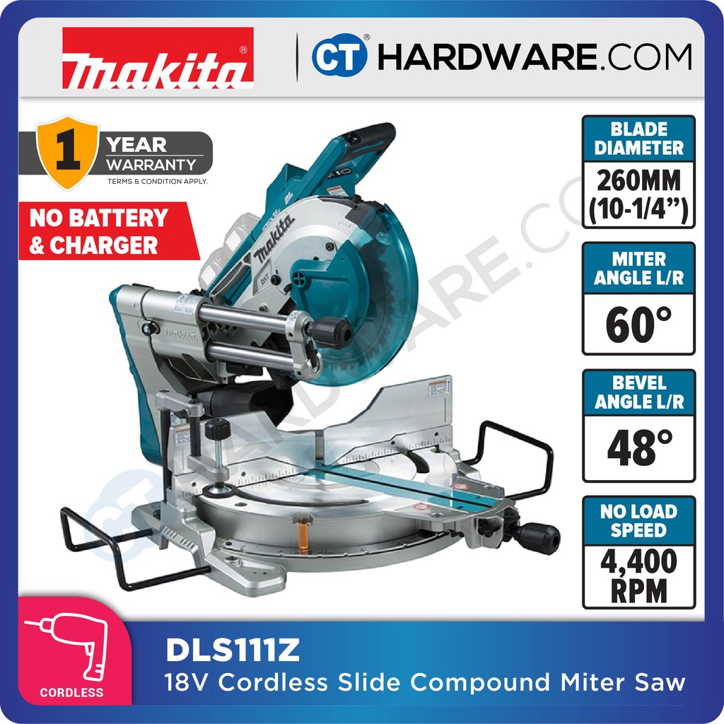 MAKITA DLS111Z BRUSHLESS SLIDE COMPOUND MITRE SAW 18V 10 1 4