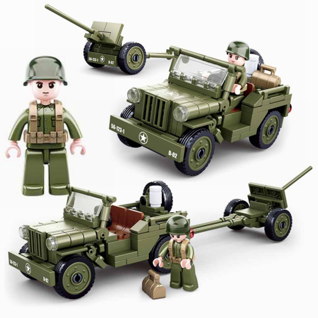 Sluban M38-B1178 2in1 Military WW2 T-80BVMS Main Battle Tank Army Vehicle  Weapon Model Bricks Building Block Toy for Gift Kids