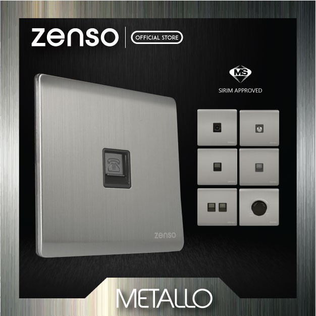 Zenso-Metallo Series Switches & Socket ( Aluminium Silver/Stainless ...