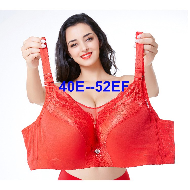 Womens Wired Plus Size Bra Women Sexy Lace Push Up Bra Full Cup Underwear Big Size 4090de 52 