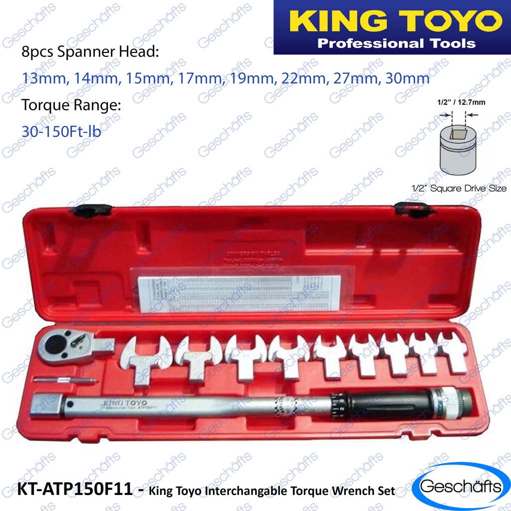 King Toyo Interchangeable Torque Wrench Set Shopee Malaysia