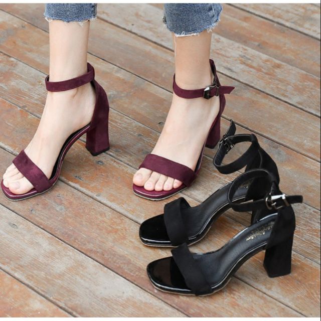 🇲🇾 MALAYSIA SELLER 🇲🇾 Kasut Tinggi Wanita Women High Heels Black Maroon