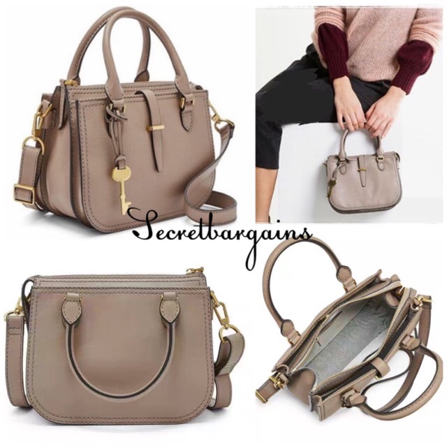 Fossil Ryder Mini Satchel Light Taupe Shopee Malaysia