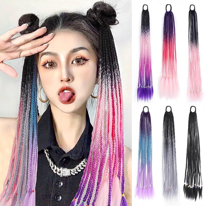 Dirty braided ponytail wig female y2k millennial hot girl dirty braid ...