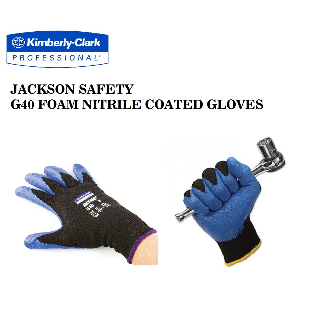 KIMBERLYCLARK JACKSON G40 WORK SAFETY HAND GLOVE NITRILE COATED EXTRA