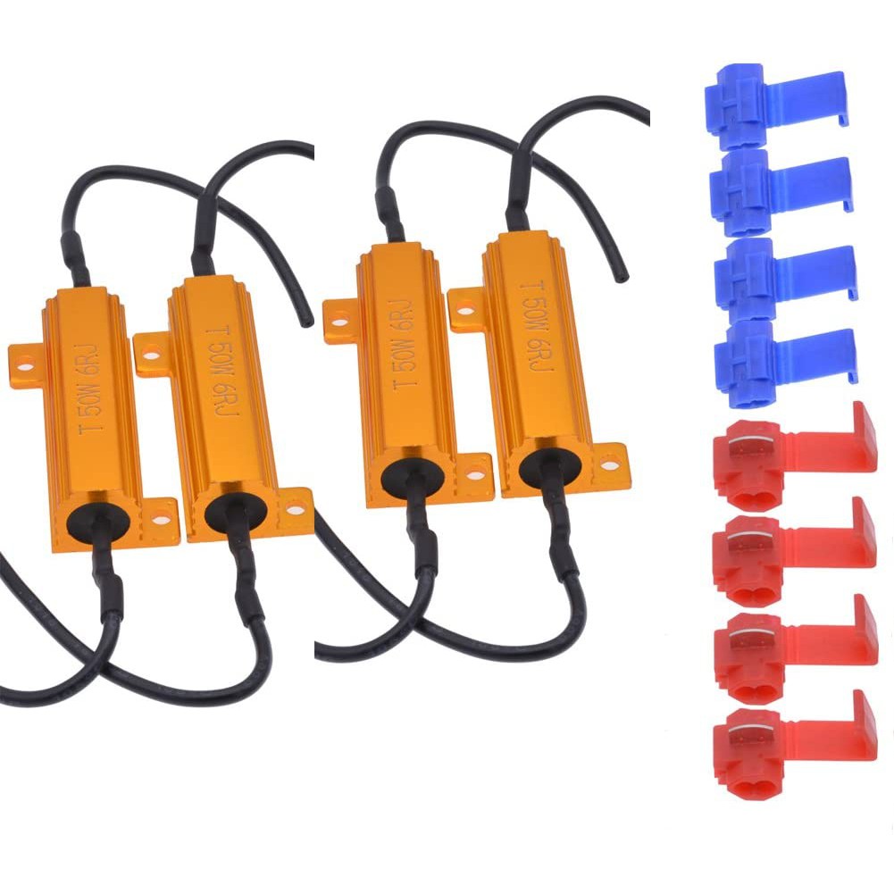 4-Pack LED Load Resistors 50W 8ohm – Fix Turn Signal Hyper Flash For LED Bulbs