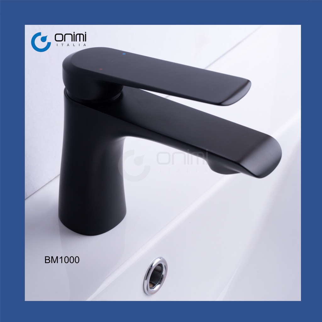 Onimi Italia - Black Basin Mixer Tap / Black Faucet - Model BM1000 ...