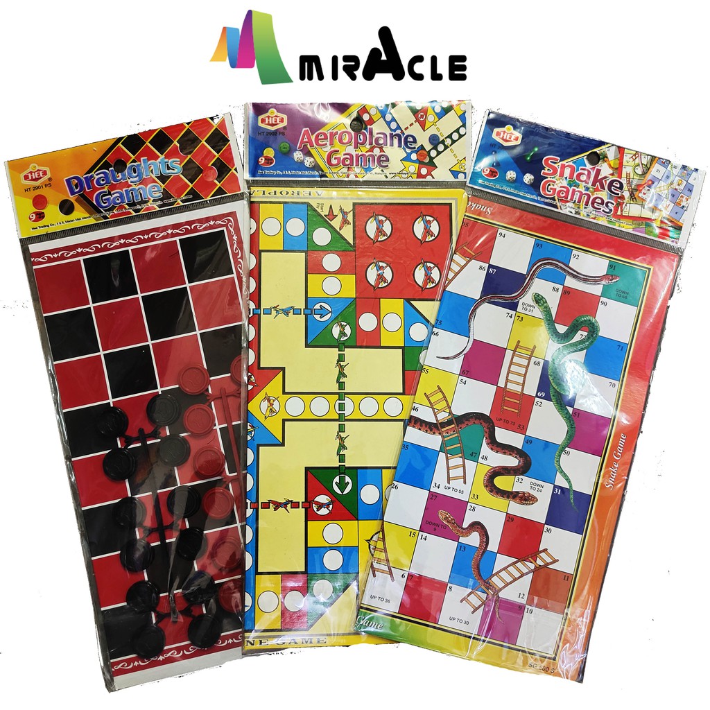 Snake & Ladder Game / Dam Ular /Aroplane/Sport/adalin/Rainbow Boy Game  24cmx24cm