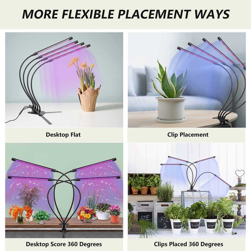 Timing LED Grow Light USB Phyto Lamp Full Spectrum Fitolamp With ...