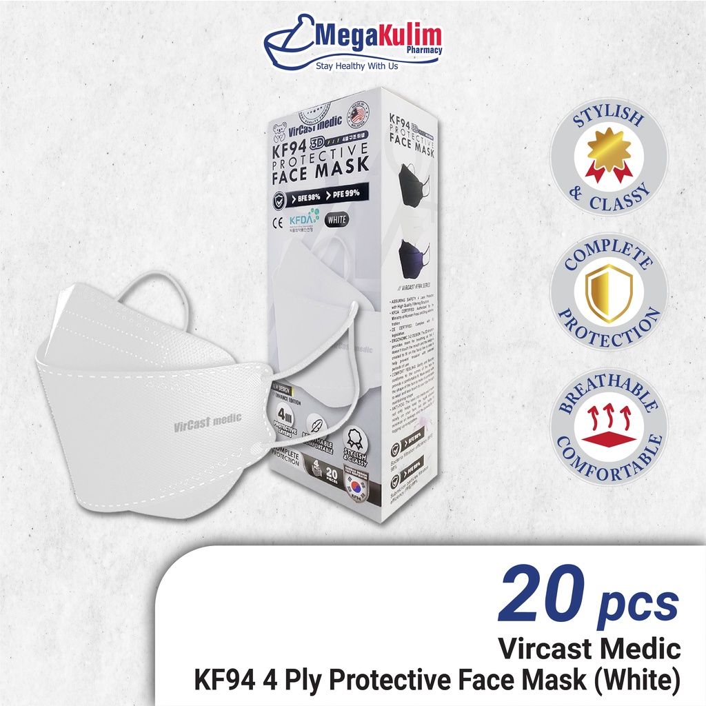 Vircast Medic Kf94 Protective Face Mask 20s Shopee Malaysia 6370