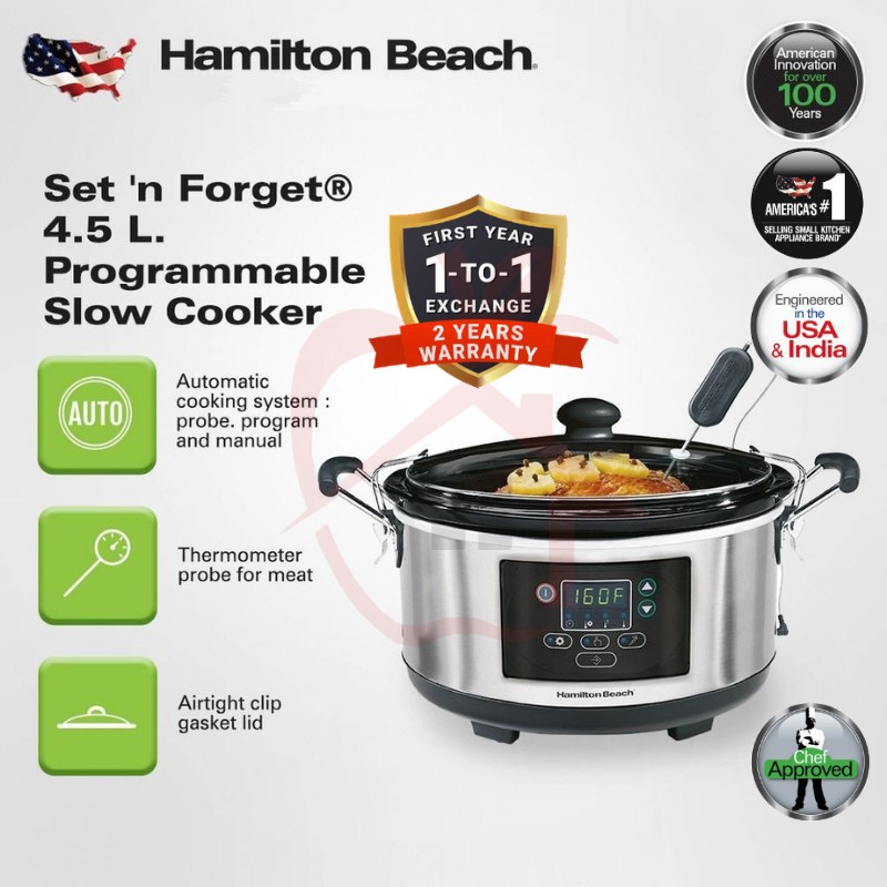 Hamilton Beach 4.5L Programmable Slow Cooker 33956