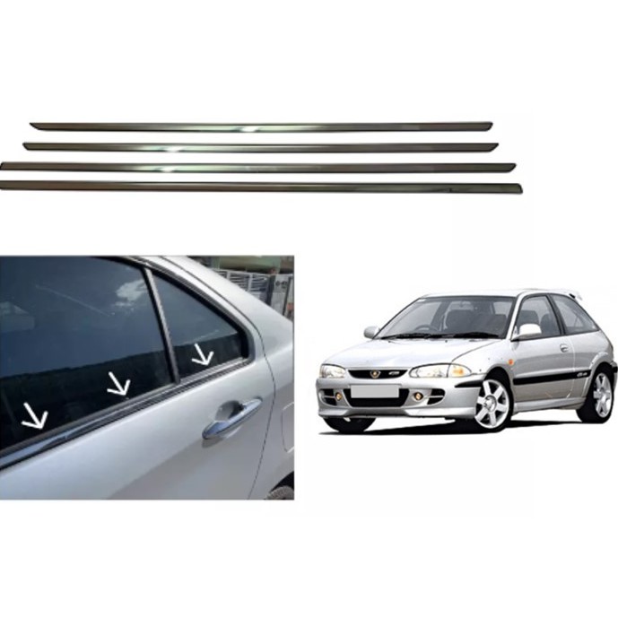 Proton Satria neo Door Window Trim Panel Door Moulding Chrome Cover ...