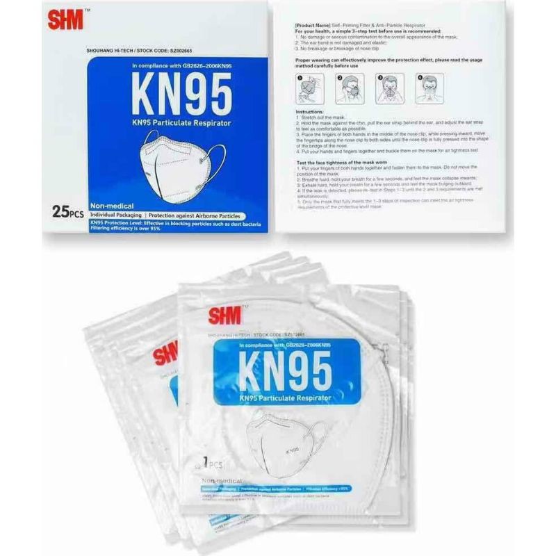 (5 Pieces) SHM KN95 Approved by Ministry of Health Malaysia Particulate ...
