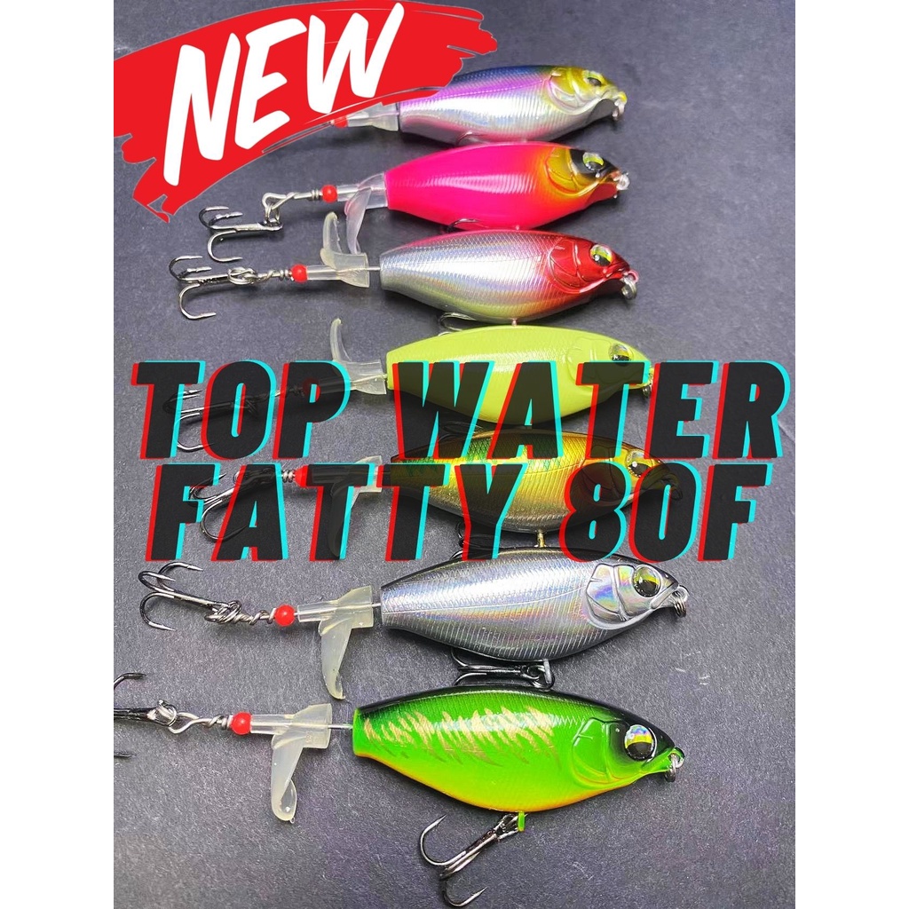 TOP WATER FATTY 80F 10g TOP WATER LURE PROPELLER LURE PENCIL TOMAN K112