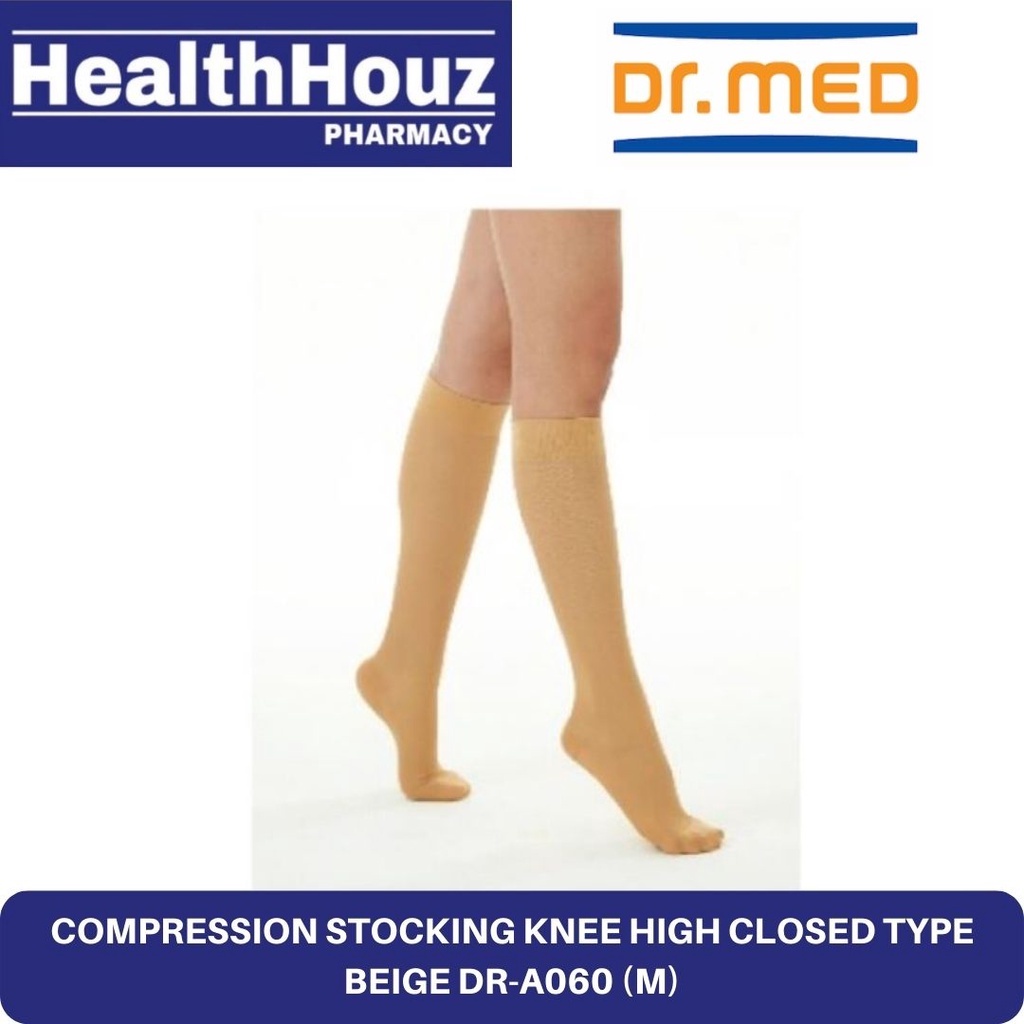 DR.MED COMPRESSION STOCKING KNEE HIGH CLOSED TYPE BEIGE DR-A060 (S) (M ...