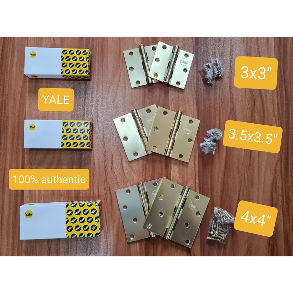 Yale Solid Brass Door Hinges 3x3" 3.5x3.5" 4x4" Loose Pin Hinges High