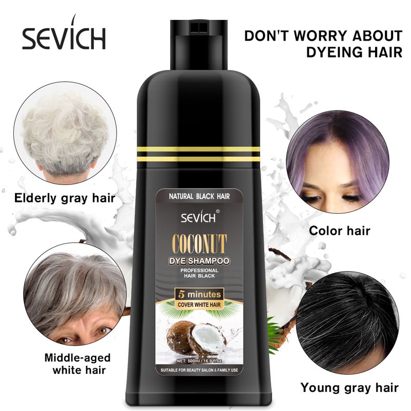 Sevich 500mL Natural Black Hair Shampoo Professional 3In1 Wash