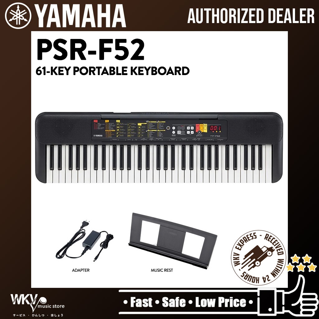 Yamaha PSR-F52 Electronic Portable Keyboard Full Piano Package (PSRF52 PSR  F52)