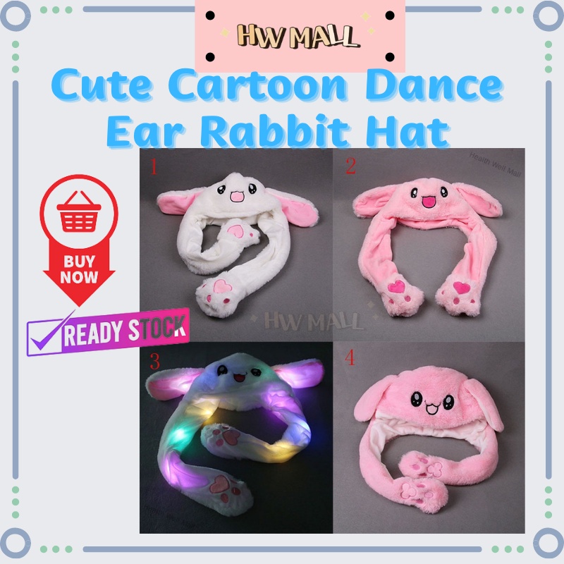 HW Mall Cute Cartoon Dance Ears Rabbit Beanie Hat Airbag Cap | Shopee ...