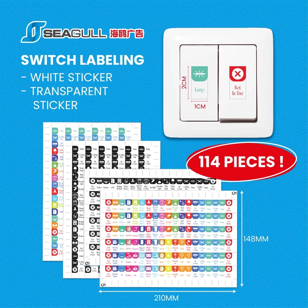 Switch Sticker Label Wall Sticker Label Kitchen Wall Sticker Switch ...