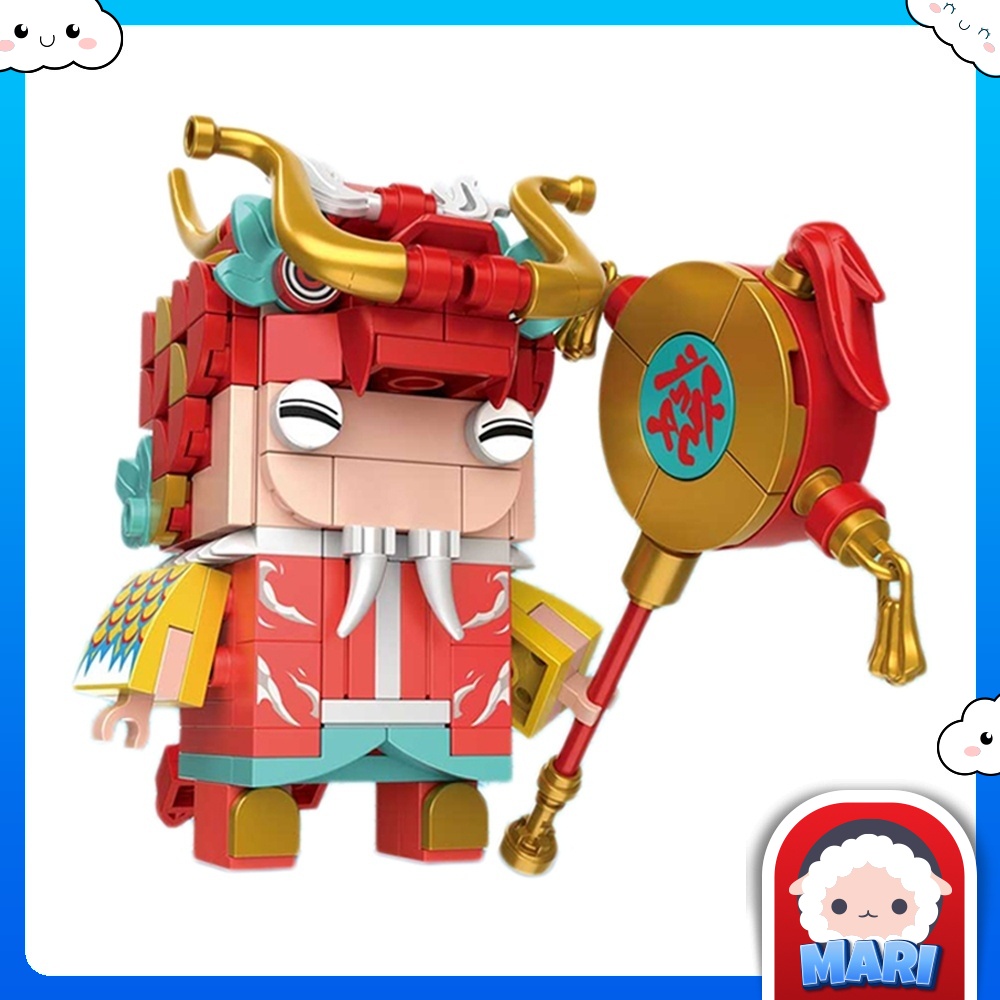 Decool 69002 Cute Head Blocks Dragon Dance Big Head Guy CNY Chinese New ...
