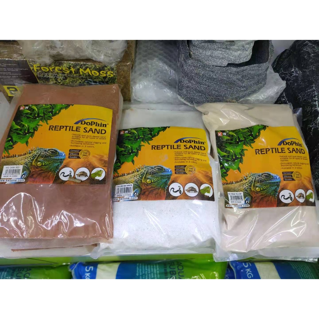Dophin Reptile Sand Desert Sand 1kg (Dark Red / Cream White / Yellow