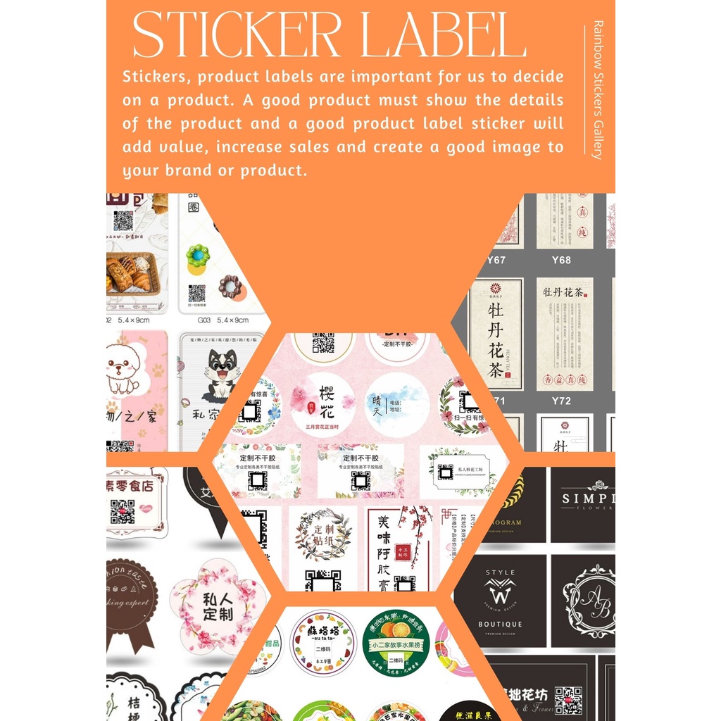 100pcs Custom PVC White Vinyl Sticker Label Printing | Shopee Malaysia