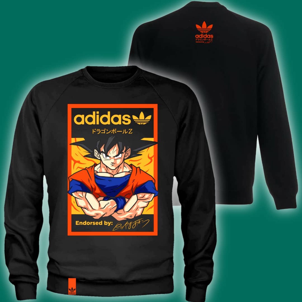 Super Premium Goku Vegeta Gohan Frieza Cell Buu Shenron Adidas Dragon Ball Z Sweater Mens Long Sleeve Casual Trending C