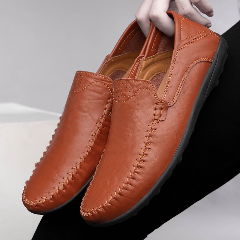 Ready Stock Kasut Lelaki Kulit Kasual Loafers Slip On Leather Fesyen