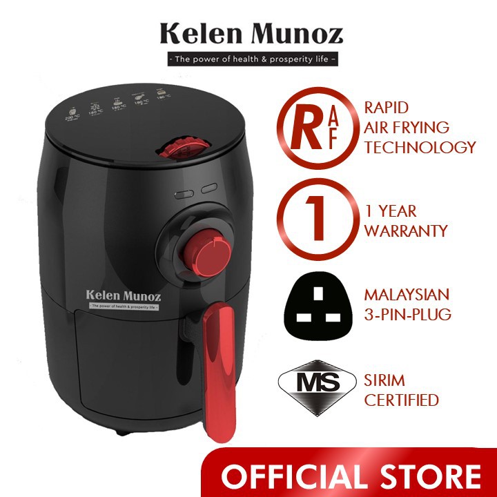 Kelen Munoz & MMX Healthy Air Fryer Black (2L) Shopee Malaysia