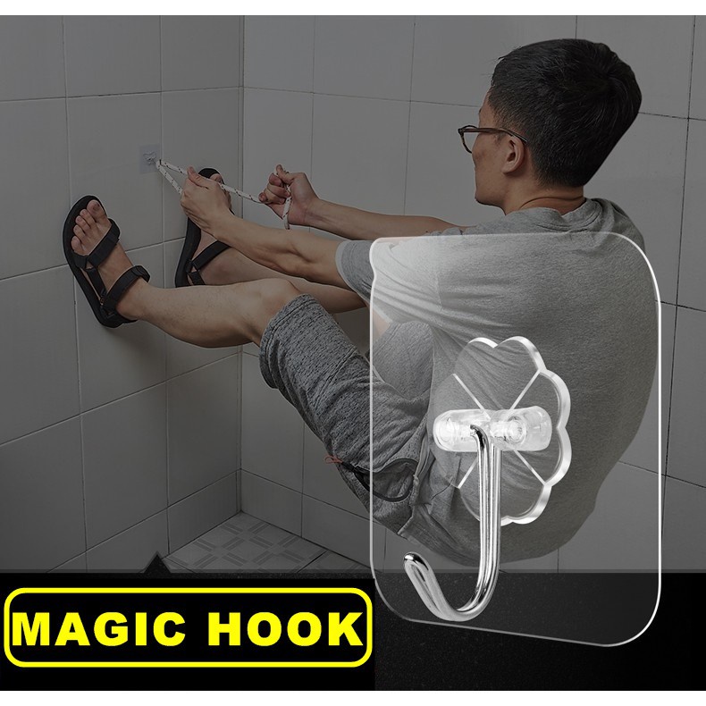 🔥READY STOCK🔥 MAGIC HOOK KITCHEN WITHOUT NAILS TRANSPARENT STRONG ...