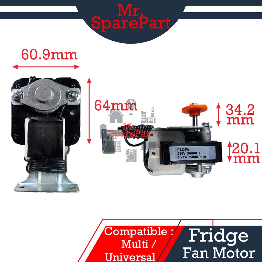 ( Compatible Brand : Multi / Universal ) Fridge Fan Motor PSC42 ( CF ...
