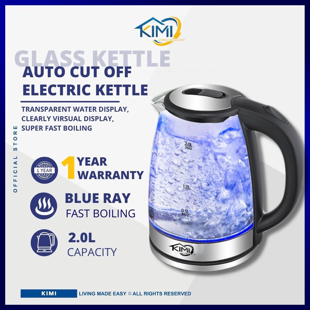 Glass Electric Kettle - 2L Capacity, Fast Boil, Auto Shut-Off