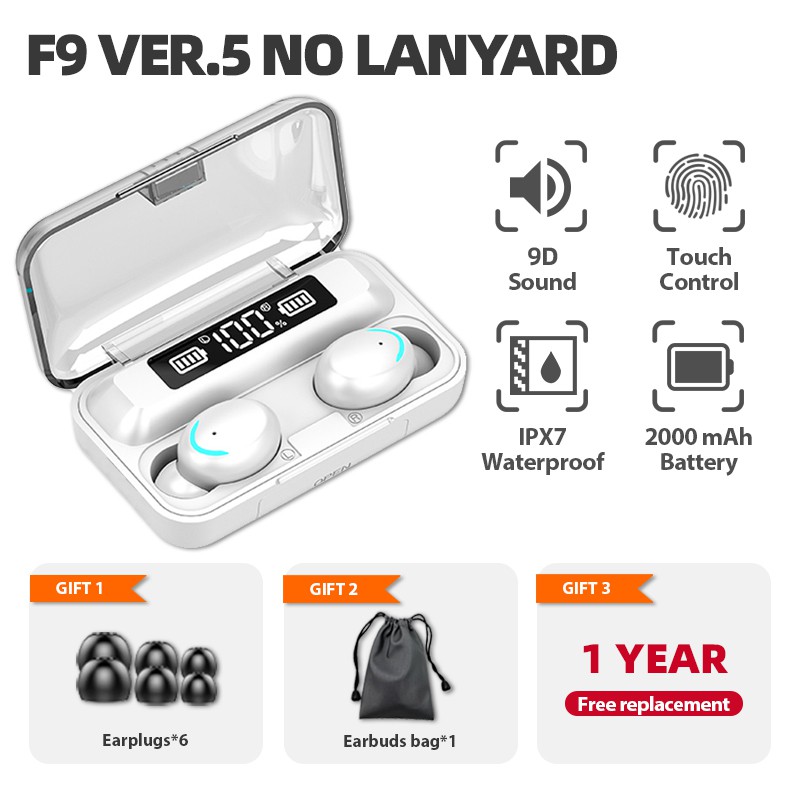 【24H SHIPS】AMOI F9 ver.5 TWS 5.0 Bluetooth Earphones Wireless Earbuds