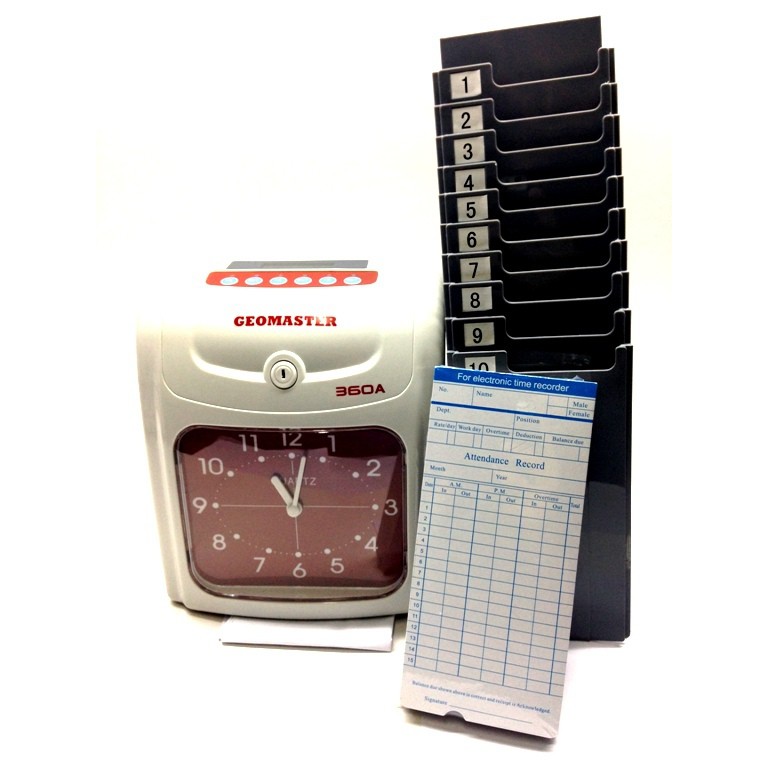 GM Geomaster 360A Electronic Time Recorder Punch Card Machine (SET