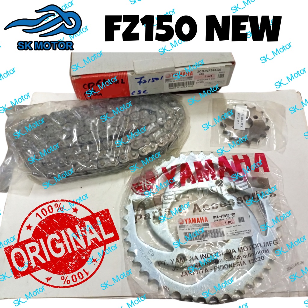 Yamaha FZ150 i FZ 150 i New V2 V3 Original Sprocket Set 2CBWF54300 Spoket Chain Rantai Spocket