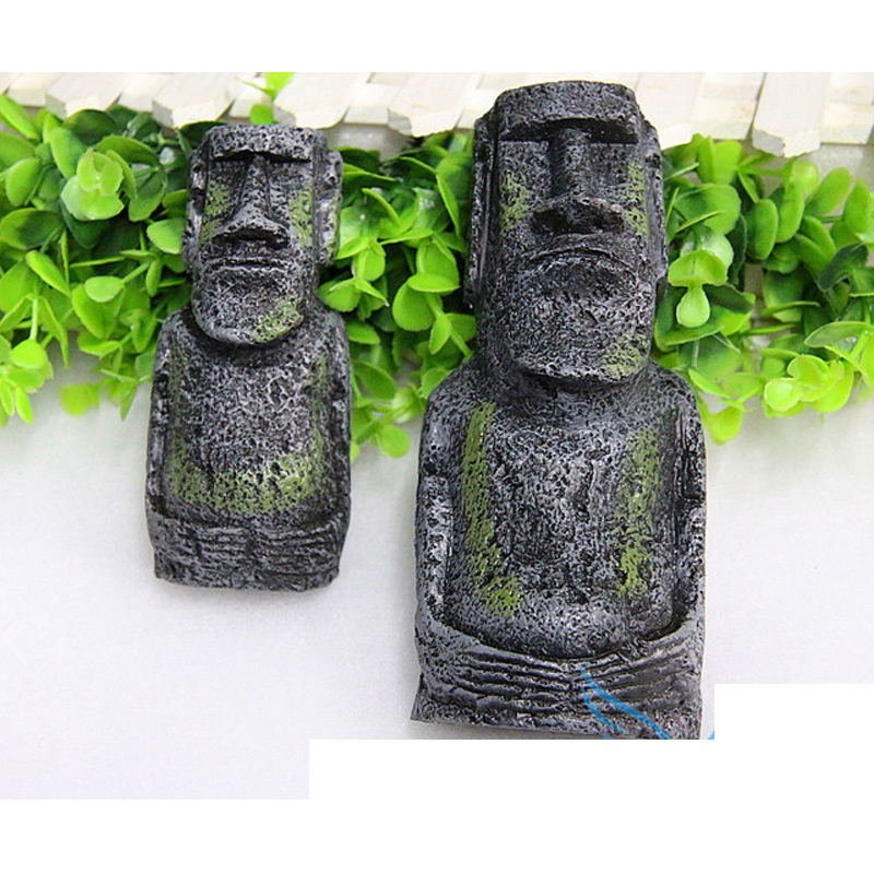 Easter Island stone statue aquarium accessories decoration resin