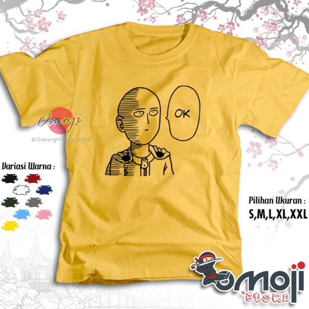 Saitama Anime T-Shirt Ok Face One Punch Man OPM Premium Tshirt Japanese ...