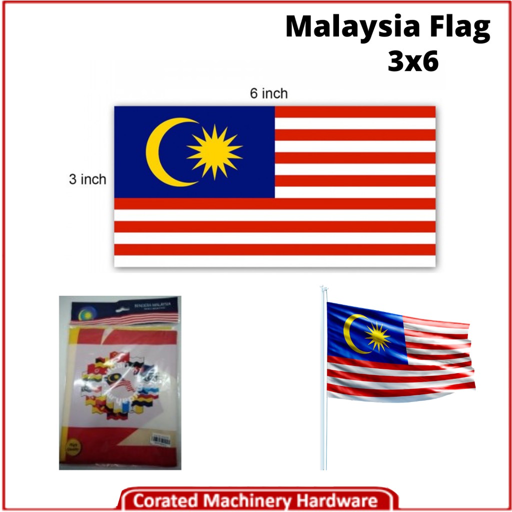 [CORATED] Standard Size Malaysia Flag / Bendera Malaysia 3" x 6
